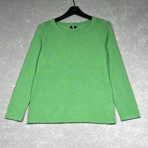 Talbots Sweater Womens Medium Green Long Sleeve 100% Cashmere Preppy Classic - Picture 1 of 10